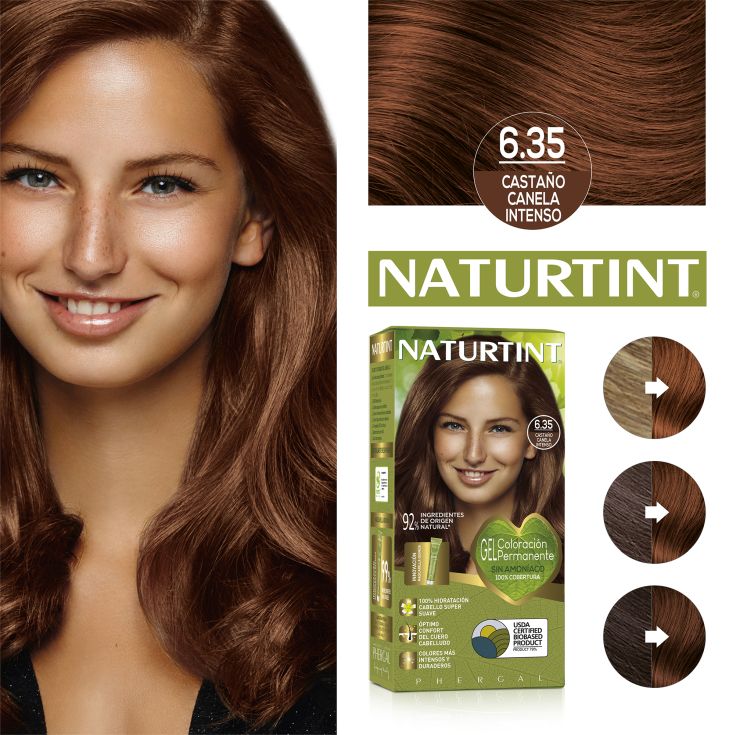 naturtint tinte permamente 6.35 castaño canela intenso