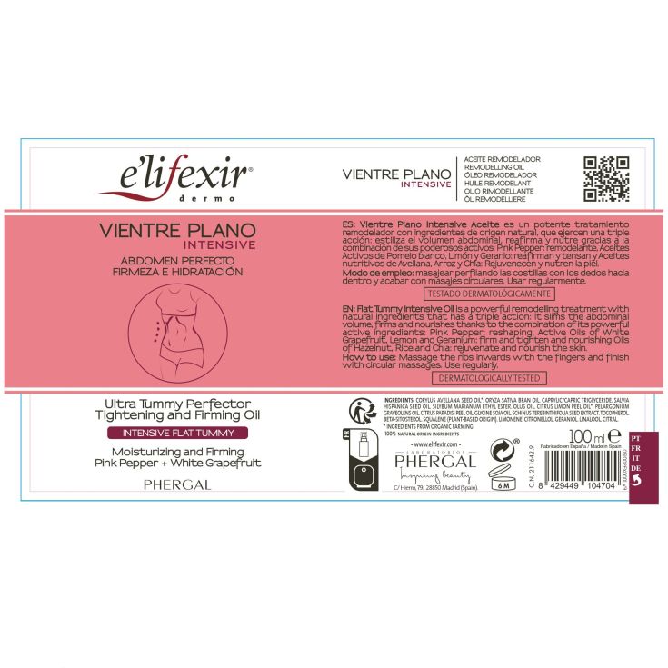 elifexir aceite vientre plano 100ml