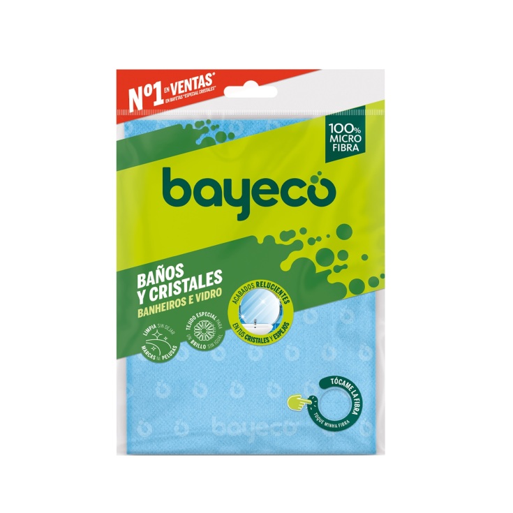 bayeco bayeta multiusos microfibra baños y cristales 1ud