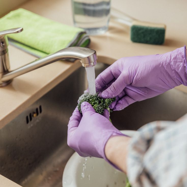 bayeco nitrilo resistente guante morado 20uds t-s y t-m