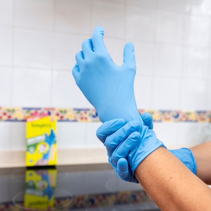 bayeco guante nitrilo azul largo t. s-m 20 uds