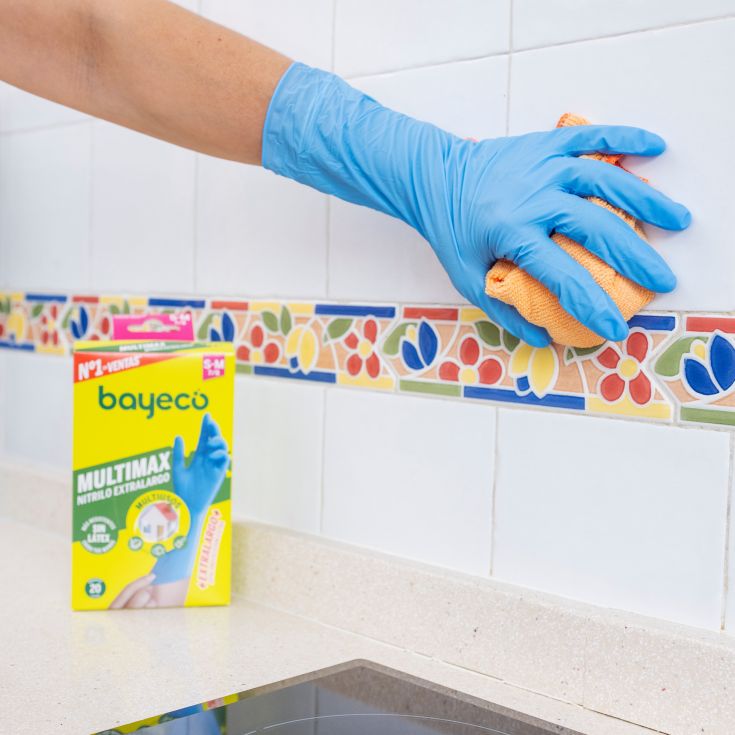 bayeco guante nitrilo azul largo t. s-m 20 uds