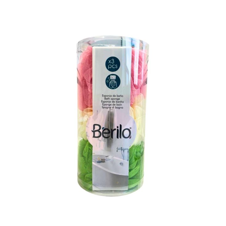 esponjas pompon baño set 3 piezas