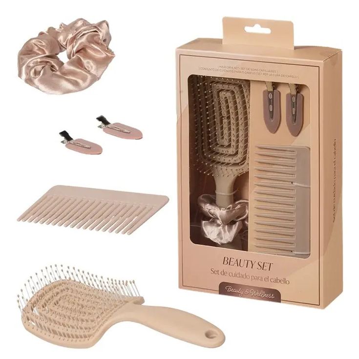 nahuel set cepillos y accesorios cabello