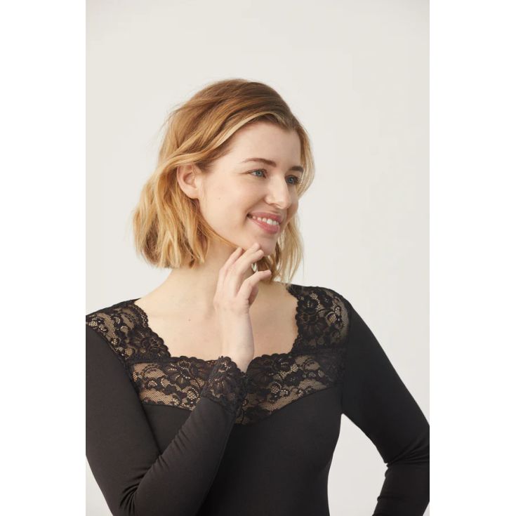 ysabel mora camiseta termica de mujer negro