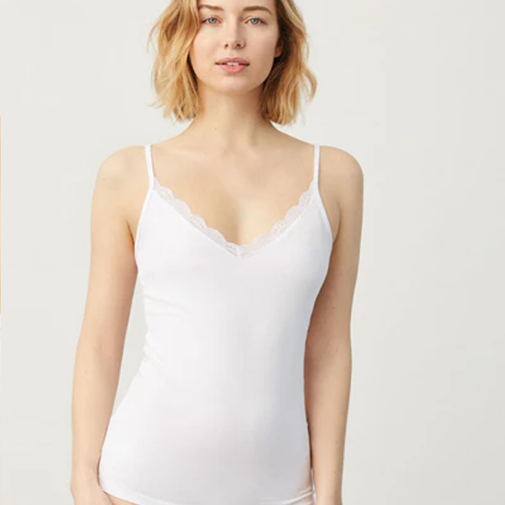 ysabel mora camiseta tirante fino blanco