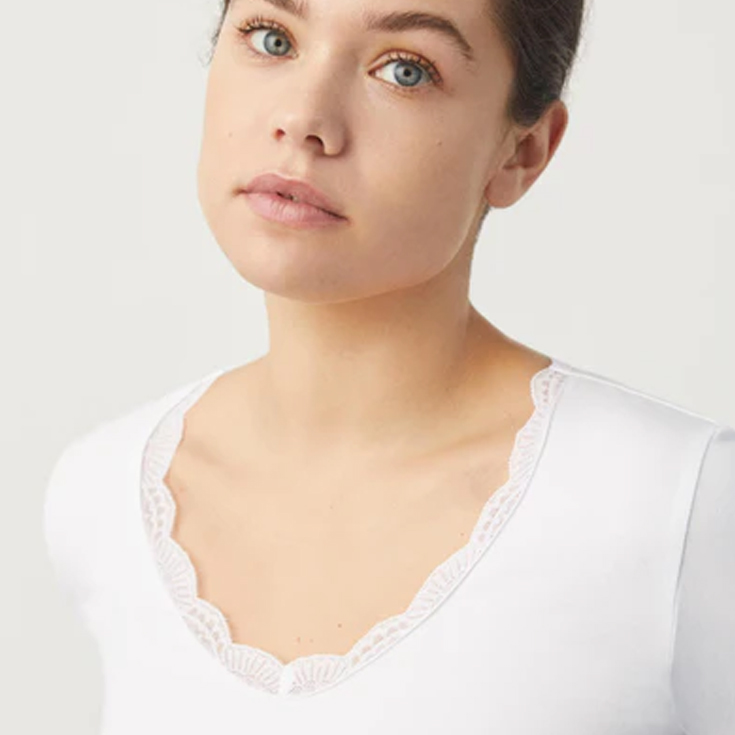 ysabel mora camiseta manga larga blanco