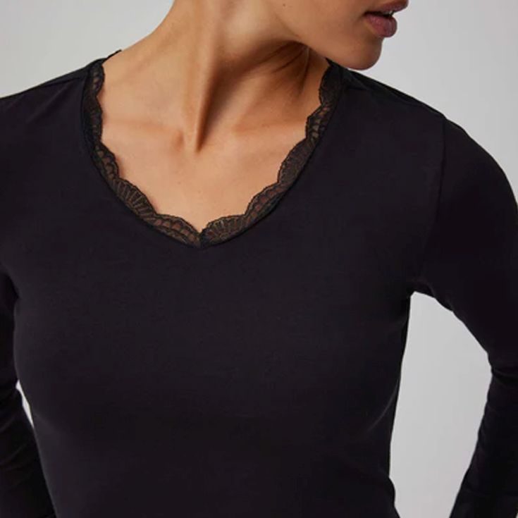 ysabel mora camiseta manga larga negro