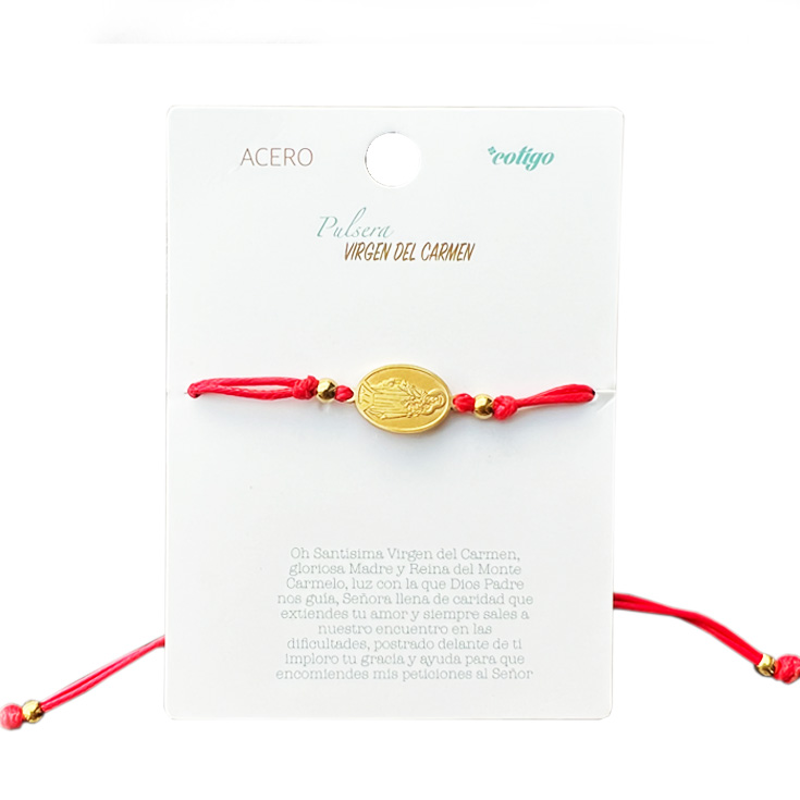 pulsera virgen del carmen hilo encerado