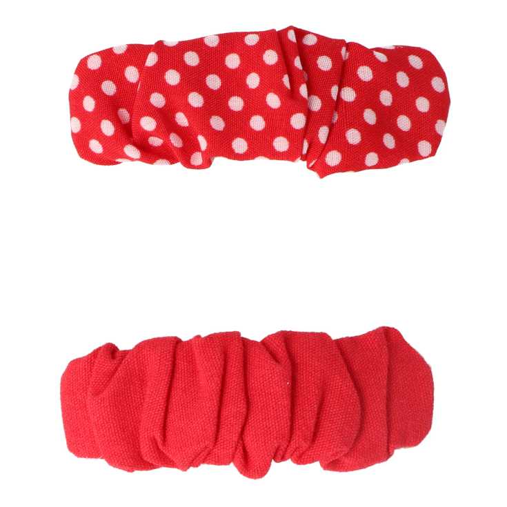 set 2 clips forrados de tela estampado surtido