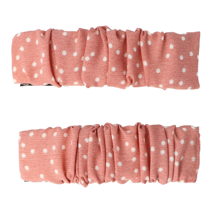 set 2 clips para el pelo forrados de tela lunares