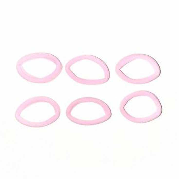 set 6 gomas elasticas color rosa palo para el pelo