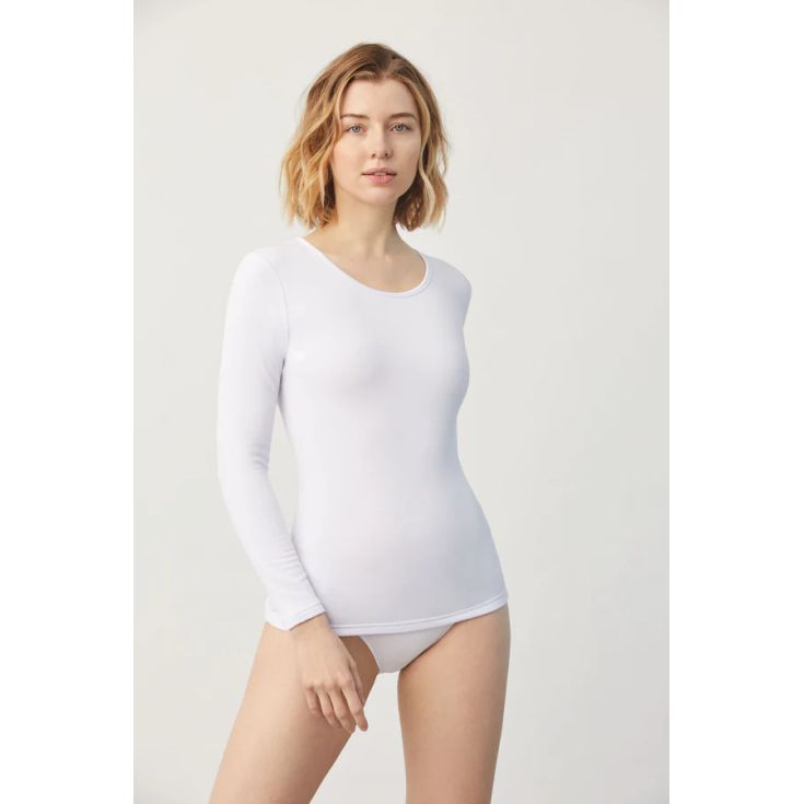ysabel mora camiseta termica de mujer blanco