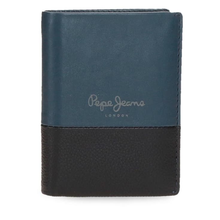 pepe jeans dual monedero tarjetero azul marino vertical