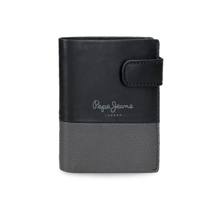 pepe jeans cartera dual vertical negra y gris