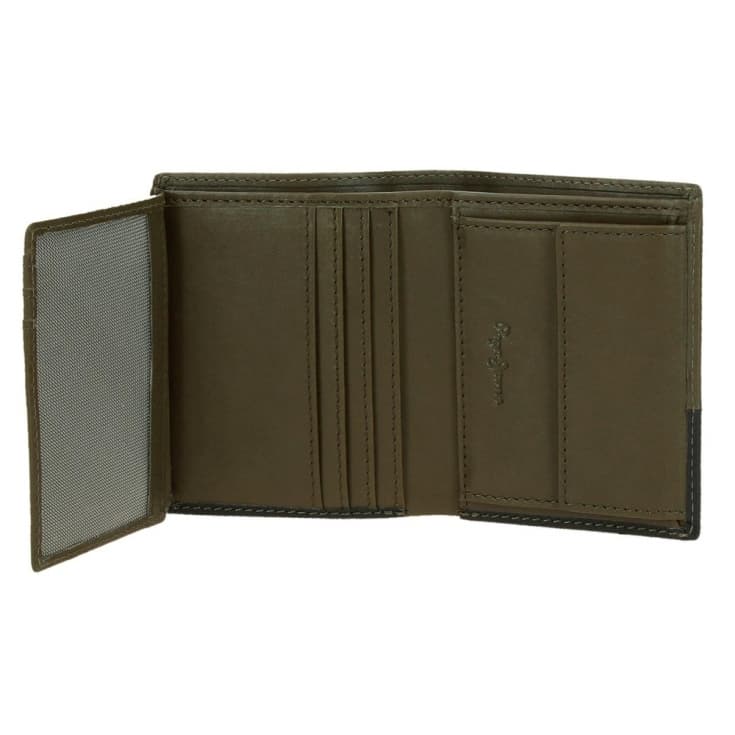 pepe jeans dual monedero tarjetero verde caqui vertical