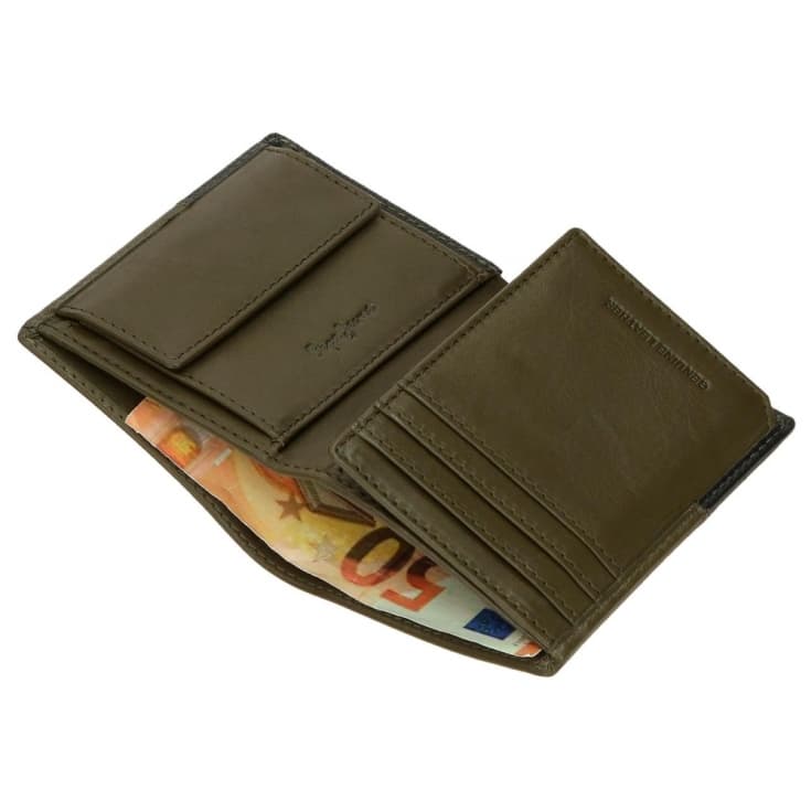 pepe jeans dual monedero tarjetero verde caqui vertical