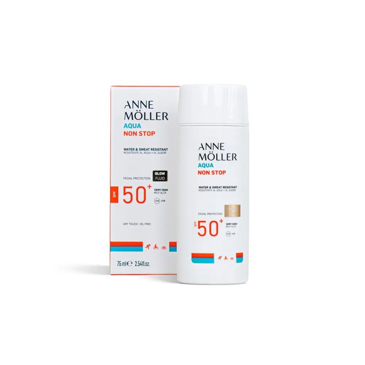 anne möller non stop aqua fluido glowprotector solar facial spf50+ resistente agua y sudor