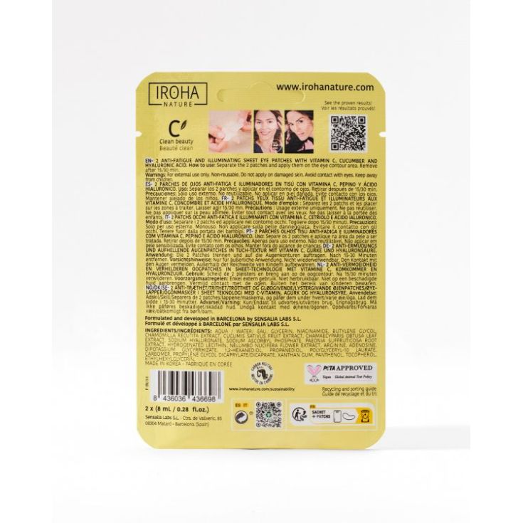 iroha nature parches ojeras y bolsas anti-fatiga 2ud