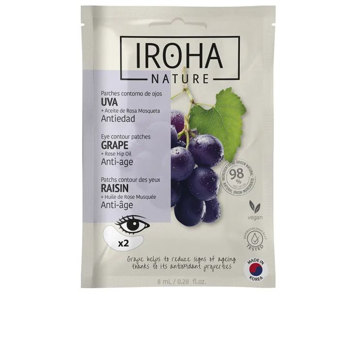 iroha parche ojos antiedad uva y rosa 1 par