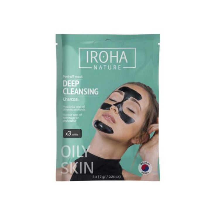 iroha black peel-off mascarilla charcoal 3x
