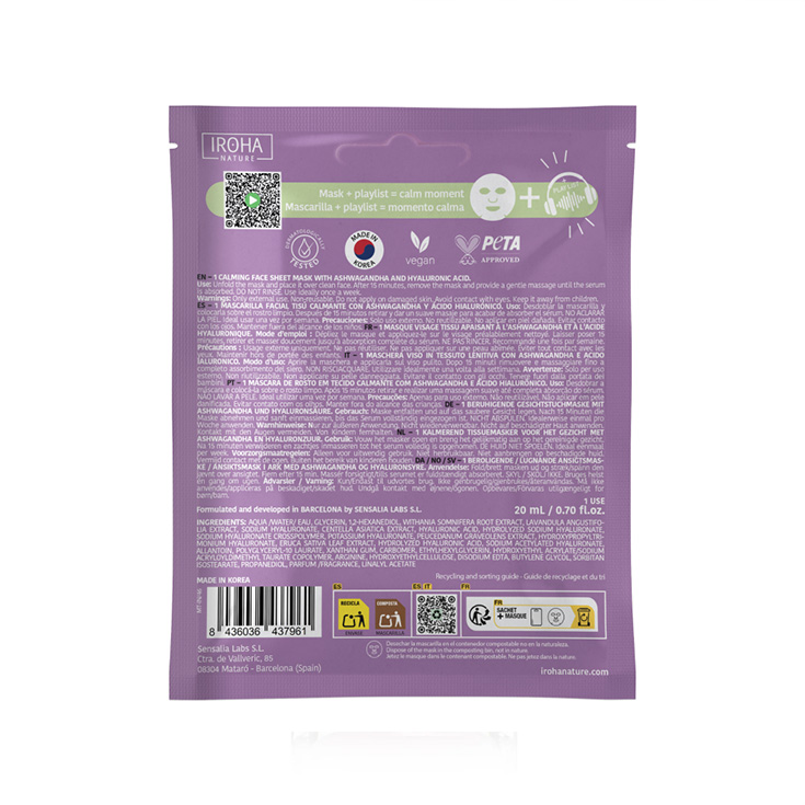 iroha nature mascarillal facia face sheet mask mindful ritual