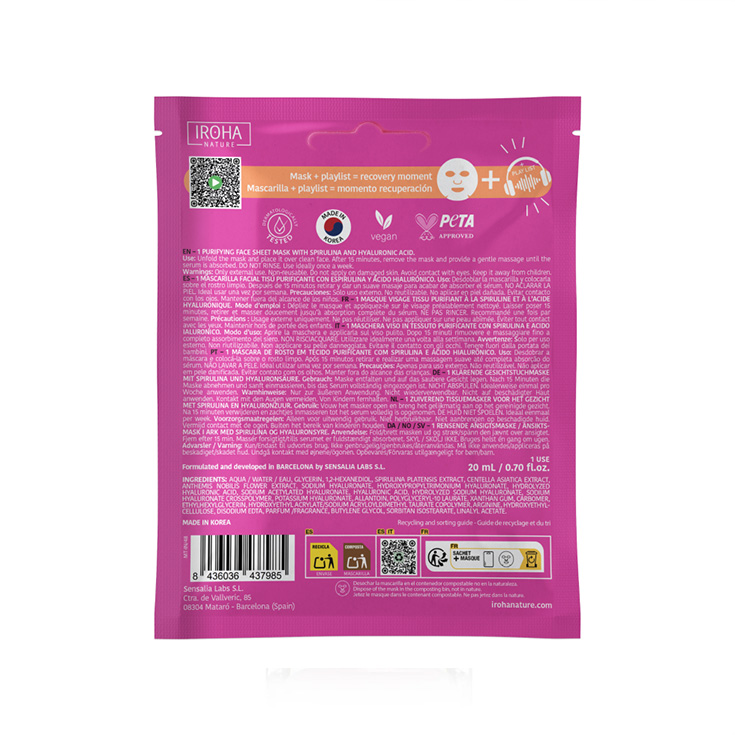 iroha nature mascarilla facial face sheet mask post workout