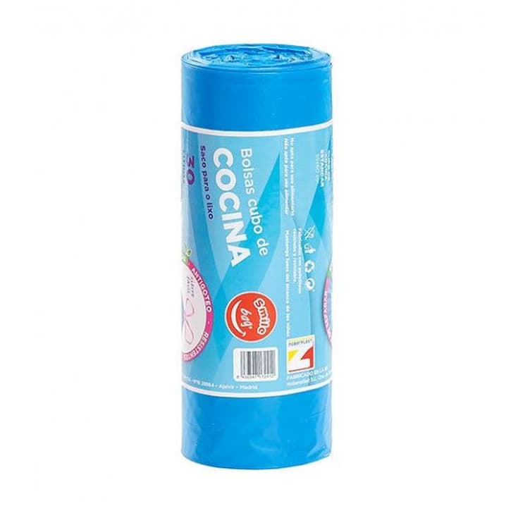 bolsa basura cocina smile bag 55x60 azul 30 litros