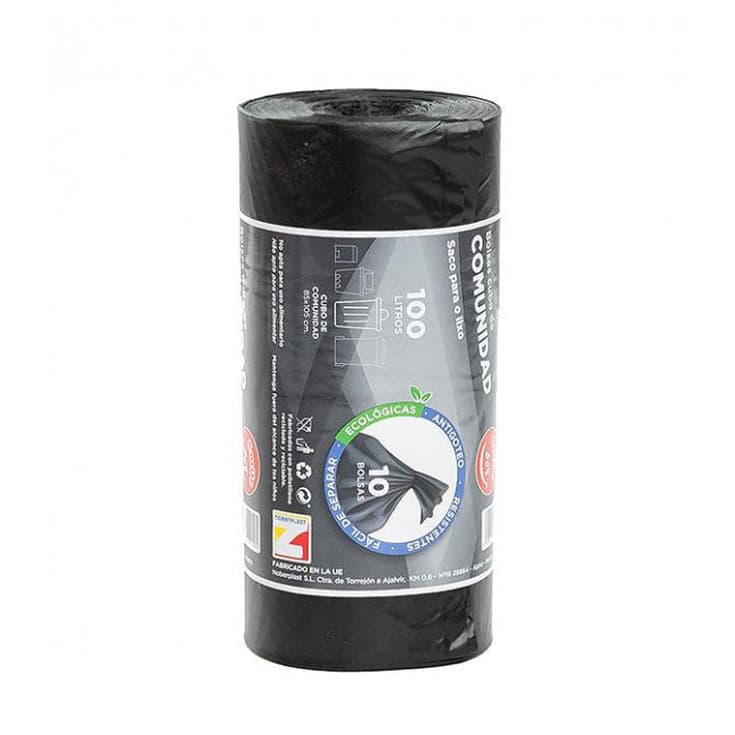 basura negra cubo comunidad smile bag 85x105 100 litros