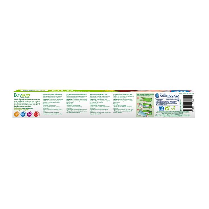 bayeco papel film transparente 290mm x 30m 