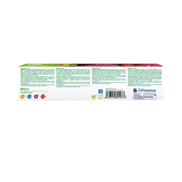 bayeco bolsa congelacion zipper mediana 15ud