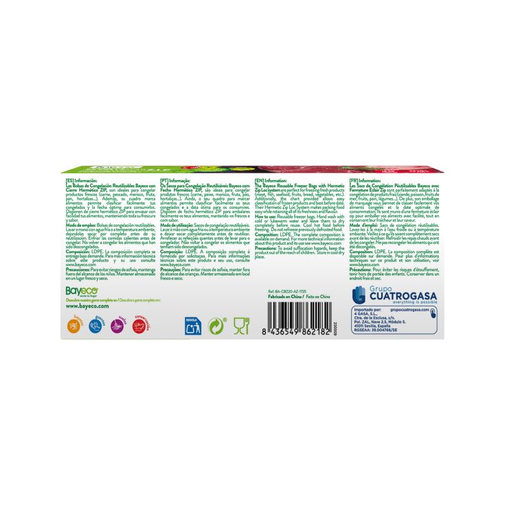 bayeco bolsa congelacion zipper pequeña 20ud