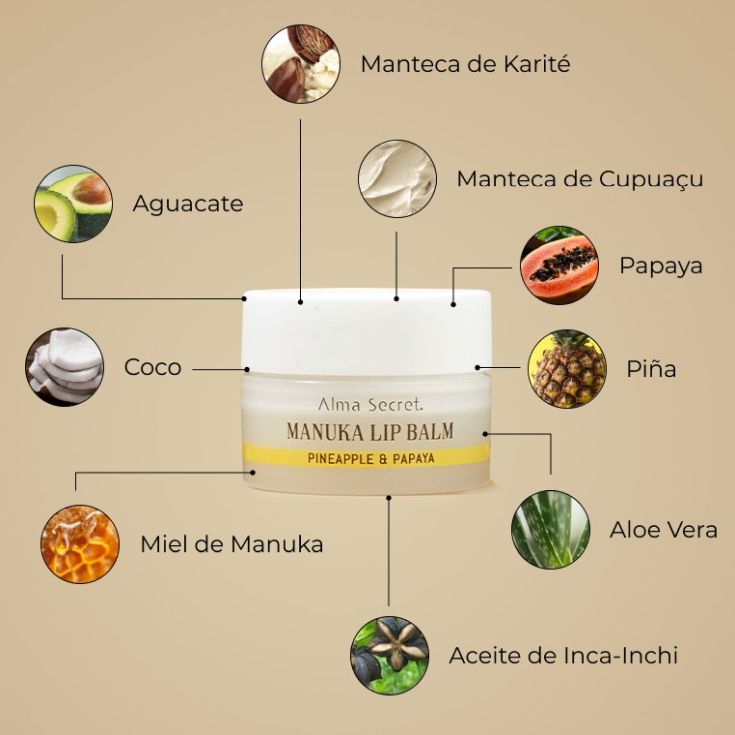 alma secret balsamo labial piña&papaya 10ml