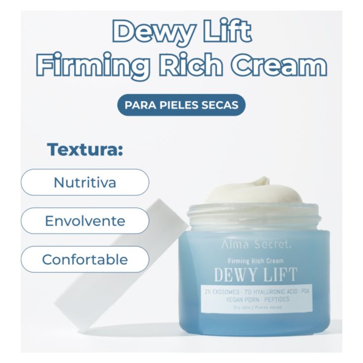 alma secret dewy lift crema rich 2% exosomas piel seca 50ml