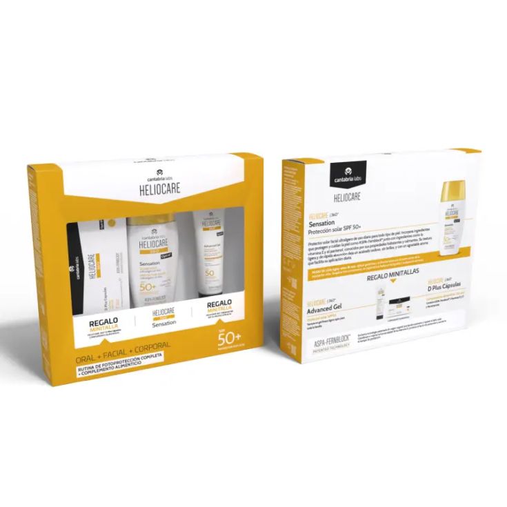 heliocare 360 protector solar facial sensati spf50+ 50ml set 3 piezas