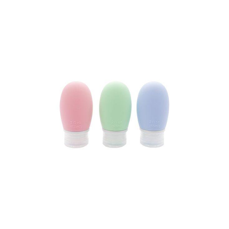 set de baño y viaje rellenable de silicona 3 piezas + neceser