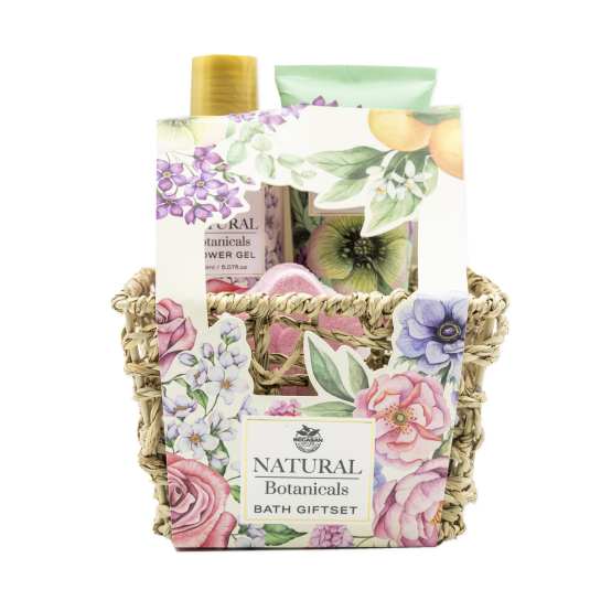 set baño cesta mimbre botanica de rosas 3 piezas