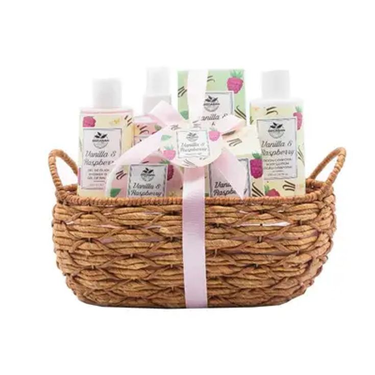 cesta mimbre vainilla y frambuesa