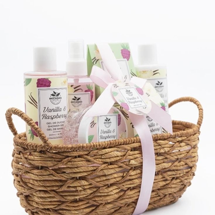 cesta mimbre vainilla y frambuesa