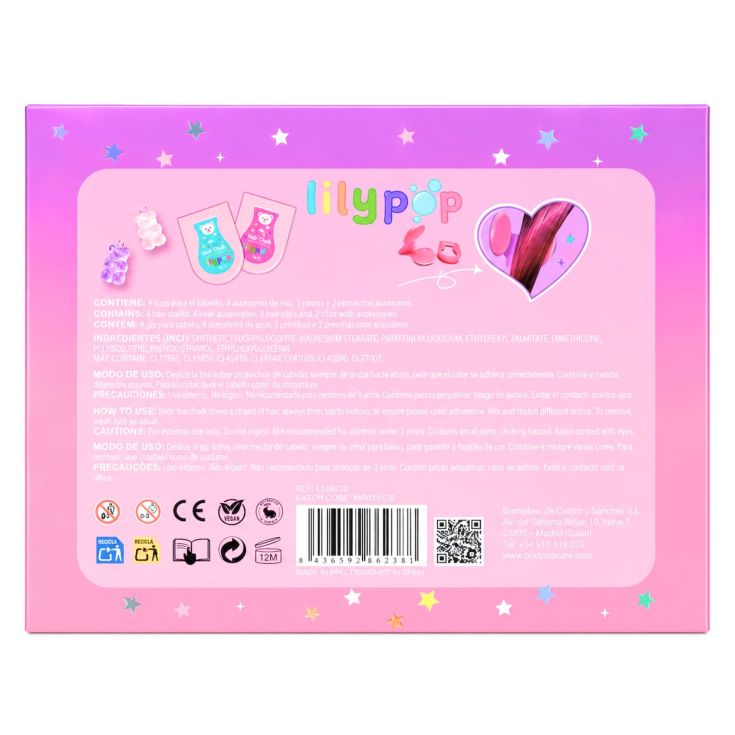 becasan lilypop hair art cabello 5 piezas set infantil
