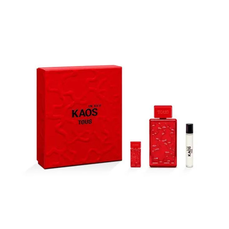tous kaos in reda eau de parfum 100ml cofre 3 piezas