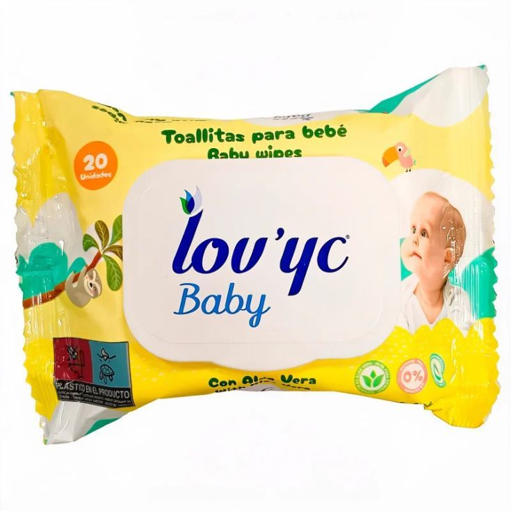 lov yc toallitas bebe aloe vera 20u