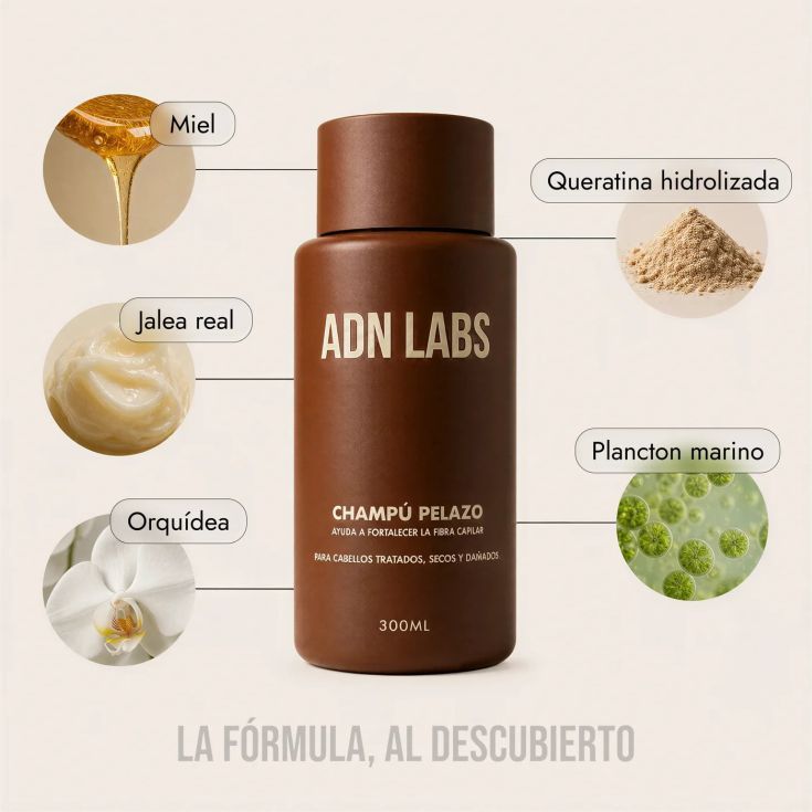adn labs champu paraa cabellos tratados secos y dañados 300ml