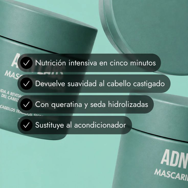 adn labs mascarilla pelo dañado y sin brillo 250ml