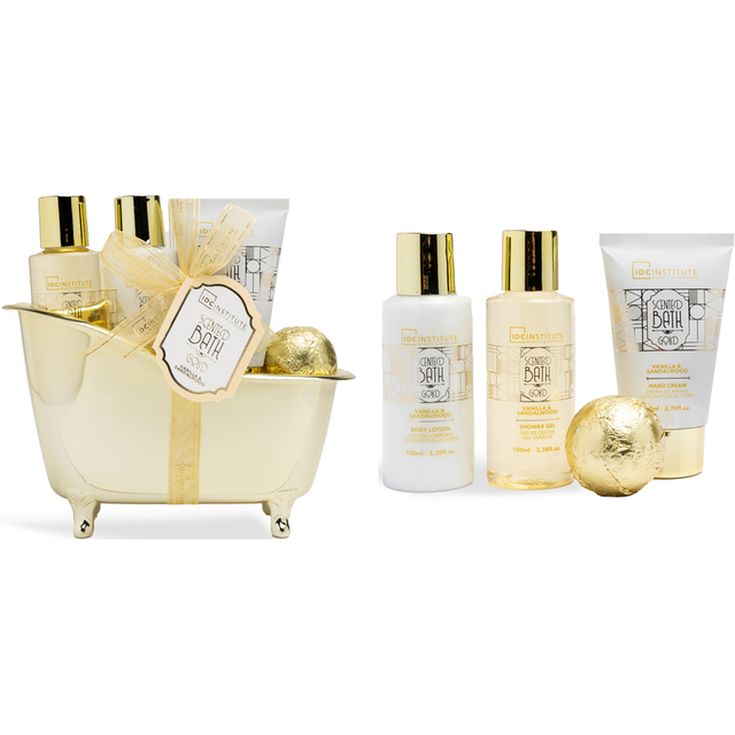 idc institute scented gold mini bath set 2 piezas