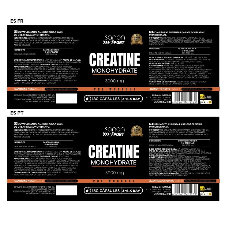 sanon sport creatina 180 capsula