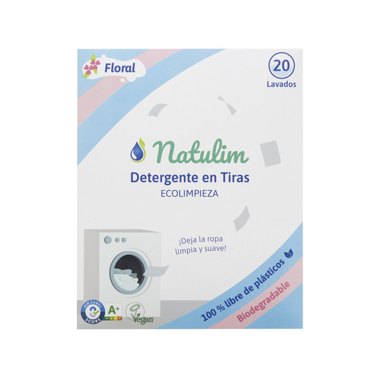 natulim detergente en tiras floral 20 lavados