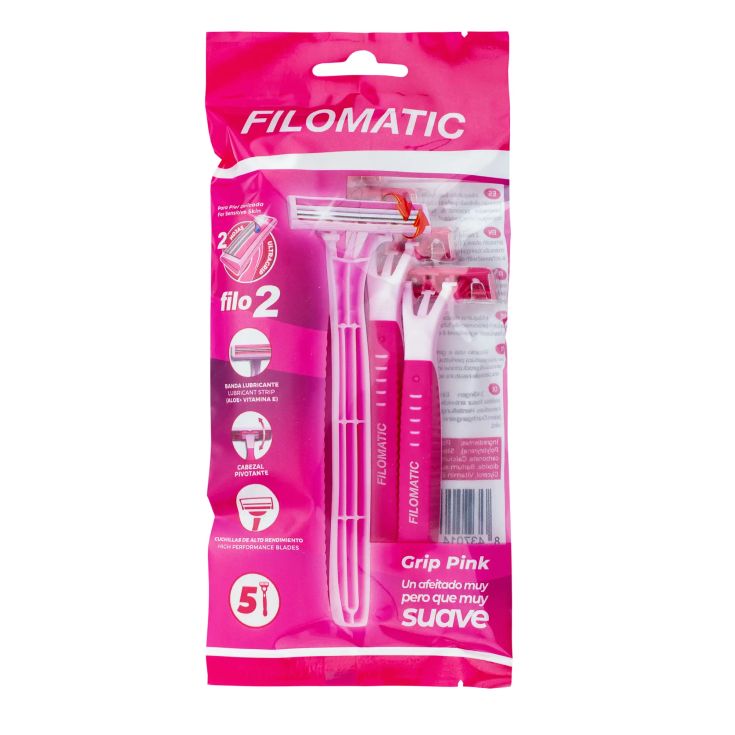 filomatic cuchilla desecheable filo 2 grip pink 5u