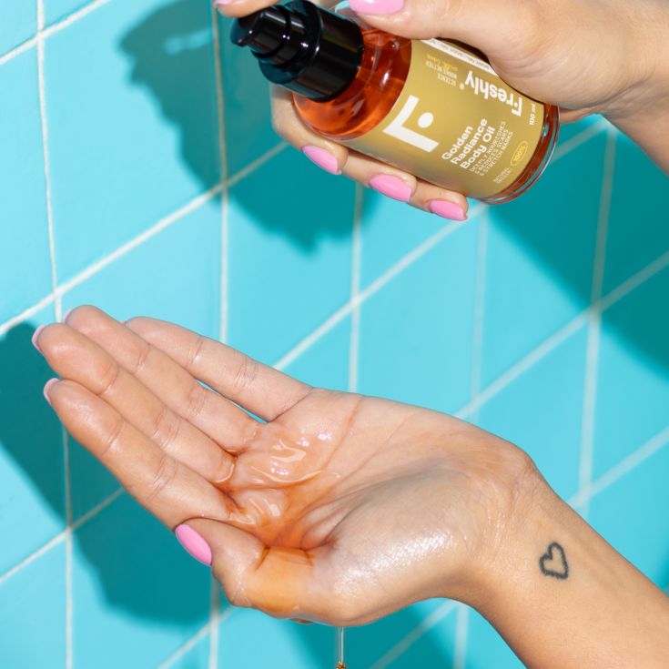 freshly cosmetics golden radiance body oil