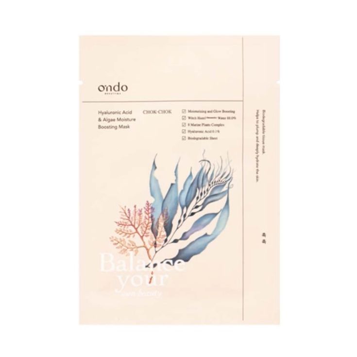ondo hyaluronic acid & algae moisture mascarilla facial cosmetica coreana